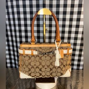 Coach 1447 Hampton Brown Signature Satchel 2005